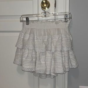 AERIE WHITE ROCK N’ RUFFLE SKIRT